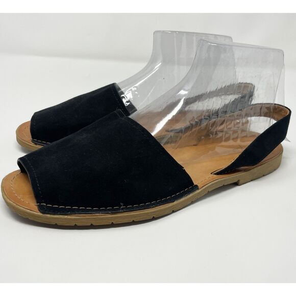 Curfew Women’s Black Flat Sandals Open Toe Ankle Strap 10 - Picture 2 of 9